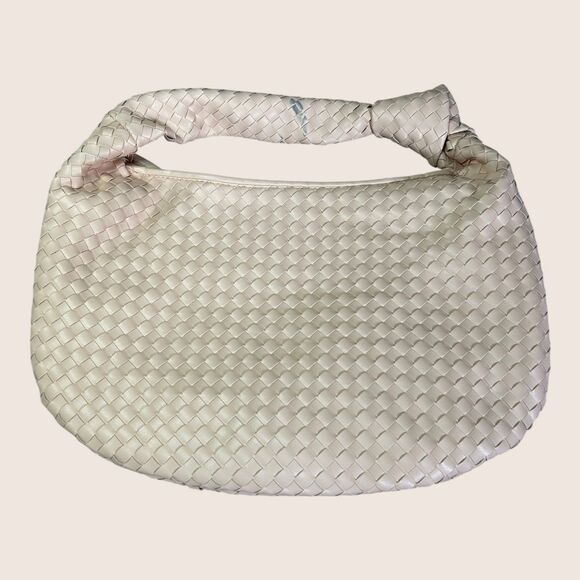 👜 BRIGITTE SATCHEL MELIE BIANCO CREAM BEIGE PEACH FAUX LEATHER ANTHROPOLOGIE - Picture 4 of 8